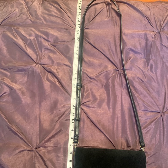 Leather and Suede Clutch with Shoulder Strap - Picture 3 of 9